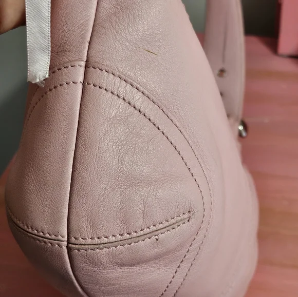 Soho 9541 Baby Pink Leather Bag Hobo Shoulder Handbag Purse Pochette Bague - Picture 5 of 9